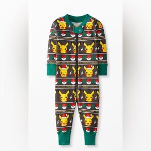 Hanna Andersson pokemon pikachu holiday Christmas zip pajamas